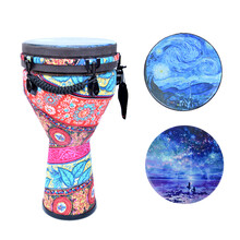 IRY 手鼓非洲鼓丽江整木掏空羊皮鼓儿童初学者幼儿园成人 环保木轻质款标10寸红树叶