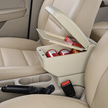 五菱宏光s1扶手箱专用原装中央宏光S1手扶箱汽车免打孔改装配件双层储物盒 米色-9usb-伸缩-双层加厚型