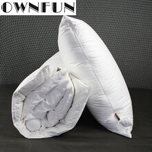 OWNFUN羽绒枕头95白鹅绒枕芯五星级酒店羽绒枕护颈椎枕头插片式可调节高度 白色 插片式可调节鹅绒枕