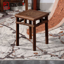 青龙韵阁 红木家具非洲鸡翅木（学名：非洲崖豆木）方凳小凳子换鞋凳 休闲矮凳茶桌凳原木简约 小号（32*32*42）