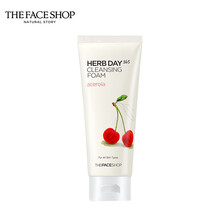 菲诗小铺（The Face Shop）每日草本芦荟水蜜樱桃柠檬绿豆金盏花石榴泡沫洁面膏170g洗面奶 ( 草本樱桃 )