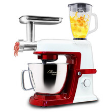 客来美(Climax)HA-3482A多功能厨师机揉面机全自动和面机烘焙面包搅面机小型商用打发 红色标配+制面条+切菜+榨汁+绞肉灌肠