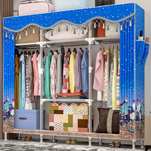 蜗家简易衣柜布衣柜加粗加固25MM管单双人衣橱大号简约衣服柜大容量防尘宿舍出租屋卧室收纳柜储物柜