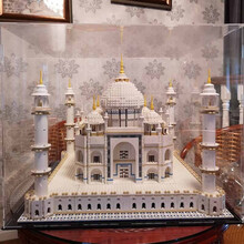 亚克力展示盒乐高10256泰姬陵积木创意模型手办高清透明防尘展示 黑色底座（不含乐高） 专用盒（拼54x54x45cm）3mm厚度