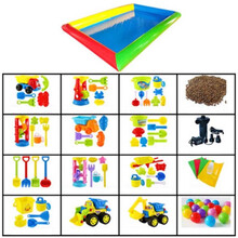 大型充气沙池套装儿童决明子沙滩玩具充气池广场公园摆地摊玩沙池 12平池+20套玩具+200斤决明子