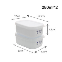 NAKAYA 日本进口冰箱水果保鲜盒带盖塑料寿司饭团便当盒小饭盒水果配菜食品干果杂粮收纳盒子密封盒 280ml(两个装)