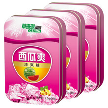 草珊瑚润喉糖润喉片助爽 清凉爽口薄荷糖 清口糖果润喉含片 罗汉果草珊瑚西瓜爽金银花蜜炼枇杷胖大海可选 西瓜爽清爽润喉糖3盒