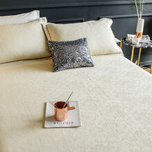 天奇100%纯汉麻凉席纯大亚麻夏凉席子 双人精品四季麻席原色加厚三件套1.8米软床 发财树 1.0m床适用(实发1.2*2.0m)