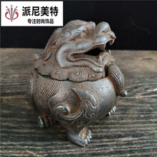 古董古玩收藏 老铁器案头瑞兽熏香炉 雅居茶舍客厅实用摆件