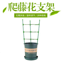 爬藤架花架园艺支架植物攀爬架铁艺支柱室内外月季铁线莲花架 加大款60cm高3杆3圈（圈35cm） 中等