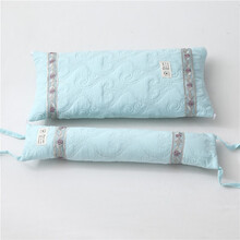 巢享家纺 颈椎枕头套装荞麦壳填充圆形保健牵引睡眠枕头成人护颈枕修复脊椎硬糖果枕头 水绿 长56x宽31x高10cm