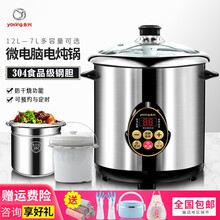 永兴 DYG-50AFW-100电炖锅煲304不锈钢全自动电汤锅陶瓷炖盅大容量智能家用商用熬粥锅 70G（7升钢胆+2.5升炖盅） 适合4-6人