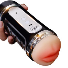 久爱 飞机杯男用自慰器全自动夹吸処女双通道超紧自卫器计数习智能互动发声感应震动 成人情趣性用品 飞机杯【不计数】（夹吸+互动发音+震动）黑色款