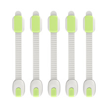 贝得力（BEIDELI） 儿童安全锁抽屉锁箱锁柜门锁婴儿防夹手冰扣多功能宝宝防开柜子锁5个装 绿色5个装