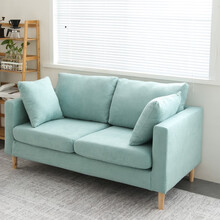 眠度 小户型沙发布艺沙发客厅现代简约北欧简欧家具单人两人双人三人出租房服装店办公网红款 薄荷绿-全套可拆洗 双人123cm【送两个抱枕】