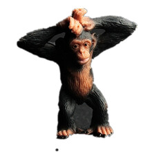 儿童仿真动物园玩具模型野生动物世界套装狮虎河马犀牛大象长颈鹿 黑猩猩（站姿）