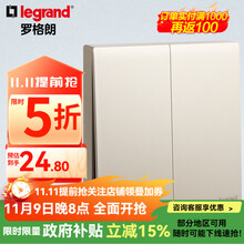 罗格朗开关面板 简悦系列粉铂金色微曲无边暗装磨砂质感开关清单报价 双开双控