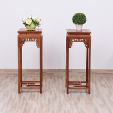 苏汀小镇红木家具非洲花梨（学名：刺猬紫檀） 花架实木古典花几花瓶架盆栽架子客厅角几简约鱼缸架 花架 一对