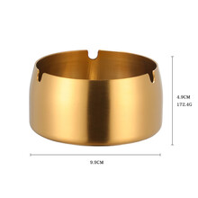 Buyer Sta不锈钢烟灰缸 防风创意烟灰缸大中小家用网吧办公室高档餐厅KTV 金色大号