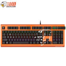 斗鱼（DOUYU.COM）DKM800机械键盘 104键游戏键盘 RGB背光机械键盘 有线键盘 电竞键盘 吃鸡键盘 橙色红轴