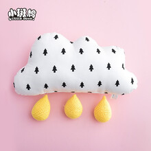 小斑鸠 儿童帐篷室内游戏屋创意配饰/DIY手工爬行垫挂饰装饰墙贴 小树云朵/黄色水滴