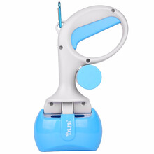 狗狗拾便器 铲屎器小狗捡屎夹便器粪便清理拉屎工具家用宠物用品 蓝色 大号