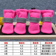 不掉小狗狗穿的鞋子一套4只泰迪小型犬宠物四季透气软底冬季通用 荧光粉软底 2号