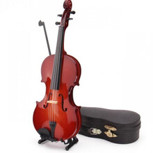 手工制作迷你小提琴模型摆件礼品西洋娃娃乐器 男女朋友生日礼物 12cm小提【只配盒子+支架】
