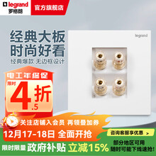 罗格朗（LEGRAND）开关插座面板电工电料仕典玉兰白色4孔音响音频插座清单报价