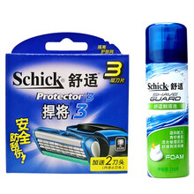 舒适（Schick）悍将3D剃须刀刮胡刀剃胡刀修胡刀 捍将3层刀片protector3 手动男士 6刀头(无刀架)+210g须泡
