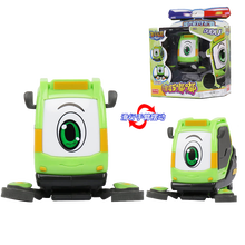 警车联盟玩具4寸酷炫变形车小治小芸大雷变形汽车机器人遥控儿童玩具 【新品】小变形系列-清洁车嘟嘟