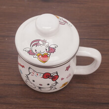 欧丽家奶杯搪瓷杯马克杯咖啡杯儿童杯水杯复古怀旧搪瓷茶杯加厚搪瓷杯 带盖口杯 牛奶杯 咖啡杯 亲子杯 8cm琪琪天使