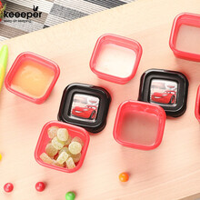 keeepe欧洲进口 婴儿辅食盒迪士尼授权儿童零食盒宝宝便携奶粉储存盒儿童辅食冷冻迷你保鲜零食盒套装 汽车总动员 90ml 六件套