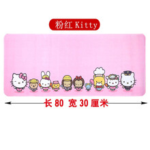 火银狐 鼠标垫超大号锁边加厚水洗暖手护腕办公笔记本键盘垫（LOL游戏 绝地求生 网咖桌面垫） 80*30厘米 粉色KT猫 精密锁边