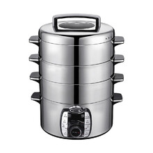SANMSIE 山姆斯多用途锅多功能电蒸锅家用SMS-32J不锈钢机械款三层大容量电火锅 机械款32cm（底锅+3层）