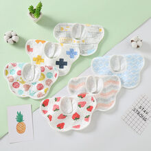 尚莱优品（SLYP）儿童小方巾婴儿口水巾夏季薄款男女宝宝新生儿洗澡小毛巾手帕 男孩款防水花瓣围嘴 1条装