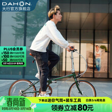 大行（DAHON）D10折叠自行车20英寸10速成人男女士学生复古休闲自行车HAC003 褐绿幻彩