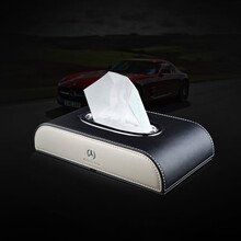 奔驰A级C级E级CLA GLA GLK S级GLE车载纸巾盒抽汽车扶手箱抽纸盒创意皮质车用纸巾盒 黑米色