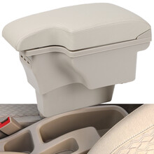 顺心 五菱宏光S新宏光扶手箱免打孔原装一体真皮中央扶手内饰改装 真皮款米色（双层储物+USB充电+面板加长） 五菱宏光S—YDL款【2014~2017年】