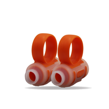 SOLO鼓棒套控制辅助器鼓棒指套手型练习器5A7A2A新手初学者架子鼓花样打鼓固定防滑套鼓棒防脱器 透明白橙色 大号 5A/5B鼓棒使用