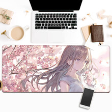 黑狼（Black Wolf）鼠标垫超大号游戏英雄LOL联盟动漫锁边定制订做电脑办公桌垫键盘垫 花季少女 800*400*3mm