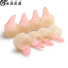 古筝指甲套免用胶布儿童初学入门成人考级硅胶古筝配件套装 粉色大号:指套8只指甲8片