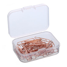 晨光(M&G)文具玫瑰金PP盒装回形针 仿金曲别针 办公用品 50枚/盒ABSN2689