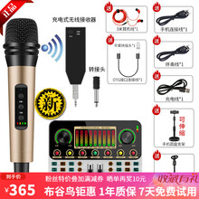 布谷鸟E29 新品电容麦克风唱吧录音话筒直播蓝牙声卡套装全民K歌快手主播唱歌设备全套抖音带货手机电脑 套装八：声卡+金色无线麦+三角支架+手机支架