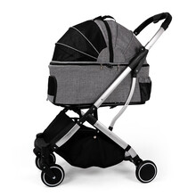 DODOPET宠物推车分离式座舱可手提中小型犬猫包轻便便携折叠收车 灰色 建议40斤内宠物使用