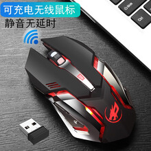 SOZA电竞游戏鼠标绝地求生英雄联盟lol吃鸡cf机械台式电脑笔记本家用有线宏编程鼠标办公静音 炫酷黑无线静音鼠标【可充电】