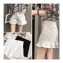 米度丽 孕妇短裤夏季时尚孕妇裤子薄款外穿打底裤牛仔短裤阔腿裤潮妈夏装 2727 本白色 XL码