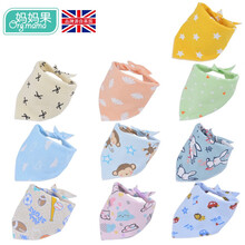 妈妈果 婴儿口水巾纯棉宝宝围嘴新生儿三角巾防吐奶夏季 F款10条装 30*30*42