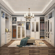 志邦全屋定制 衣帽间整体衣柜衣橱 掩门平开门衣柜开放柜四门连体衣柜木柜北欧风（订金非商品价格） 500预约诚意金