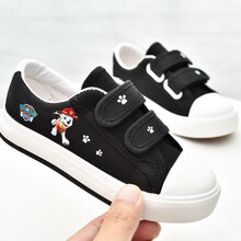 BUDING儿童帆布鞋2021夏季男童鞋子魔术贴女童布鞋韩版百搭中大童小布鞋 黑色 23码内长16/适合脚长15.5cm